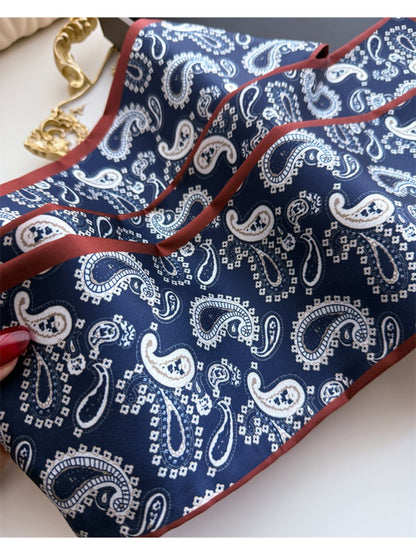 Scarvii - Paisley Border Skinny Scarf