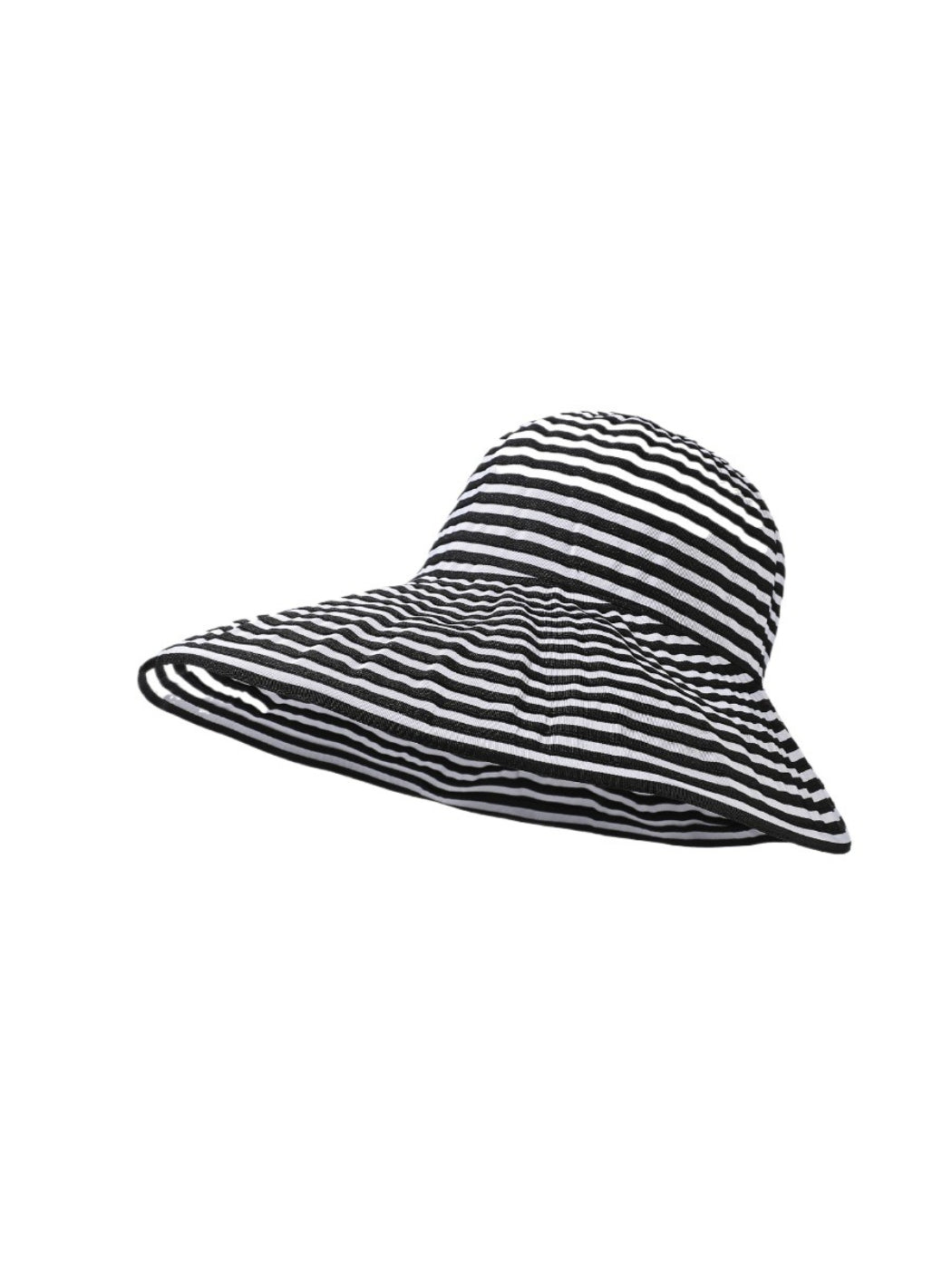 Haila striped wide brim sun hat displayed on a white background showing full front view