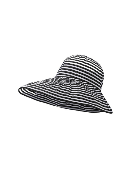 Haila striped wide brim sun hat displayed on a white background showing full front view