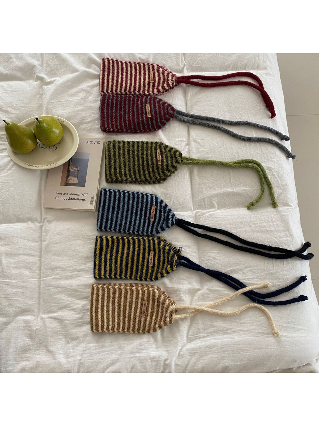 Scarvii - Striped Knit Tie Back Headband