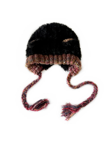 Haila - Cute Knitted Beanie with Braids & Cat-like Ears