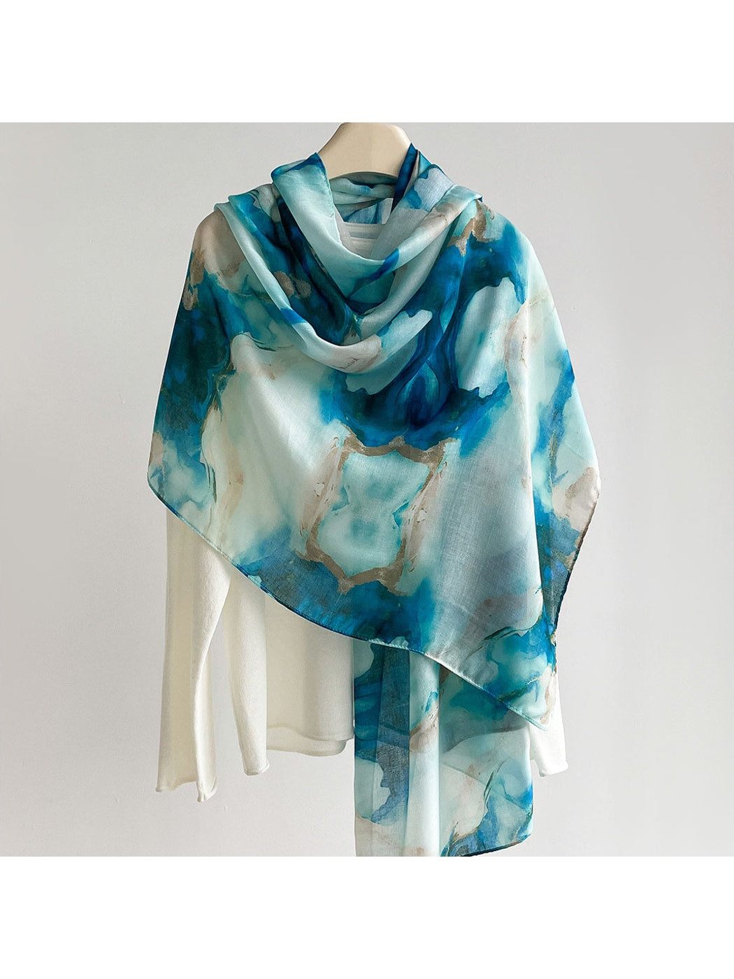 Scarvii - Elegant Flowing Printed Summer Wrap Scarf