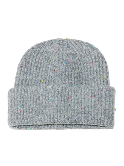 Haila Speckled Ribbed Knit Beanie