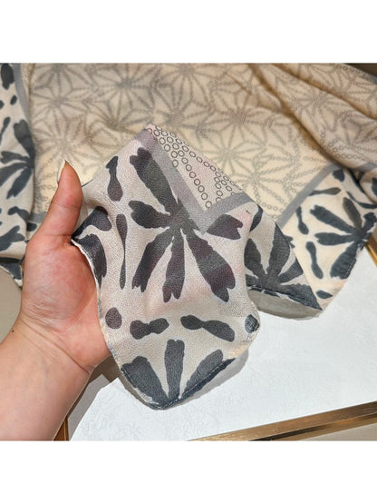 Scarvii - Geometric and Floral Print Lightweight Wrap Scarf