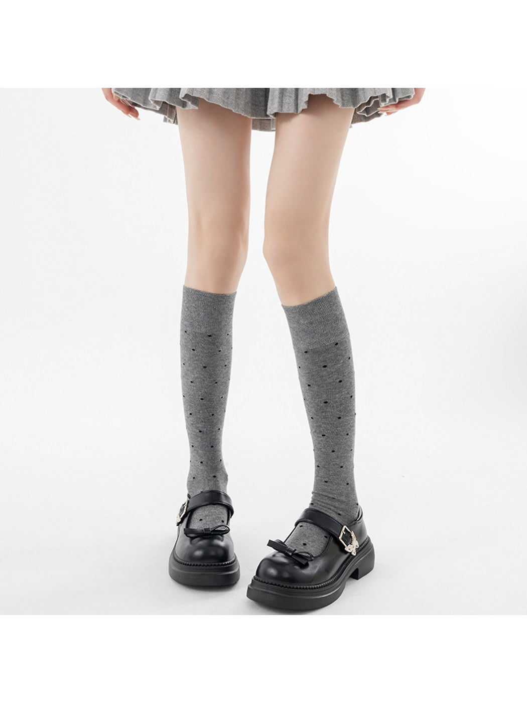 Rufia - Dotted Simple Style Knee-high Socks