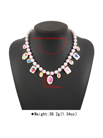 Neckit Mixed Charm Beaded Necklace worn on a model showcasing layered style