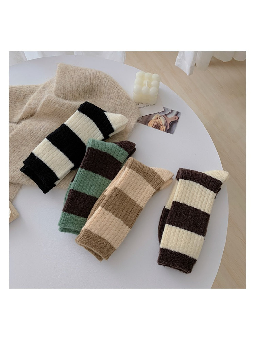Rufia - Classic Wide Stripe Crew Socks