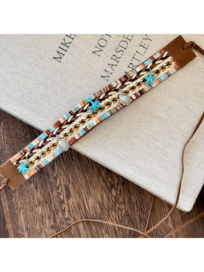 Beco braided boho chain belt styled with casual outfit
