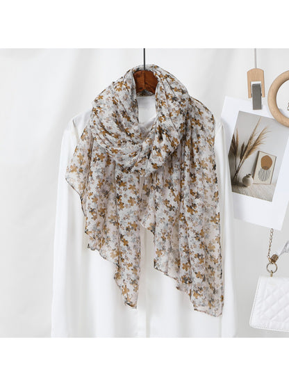 Scarvii Modern Floral Print Soft Wrap Scarf