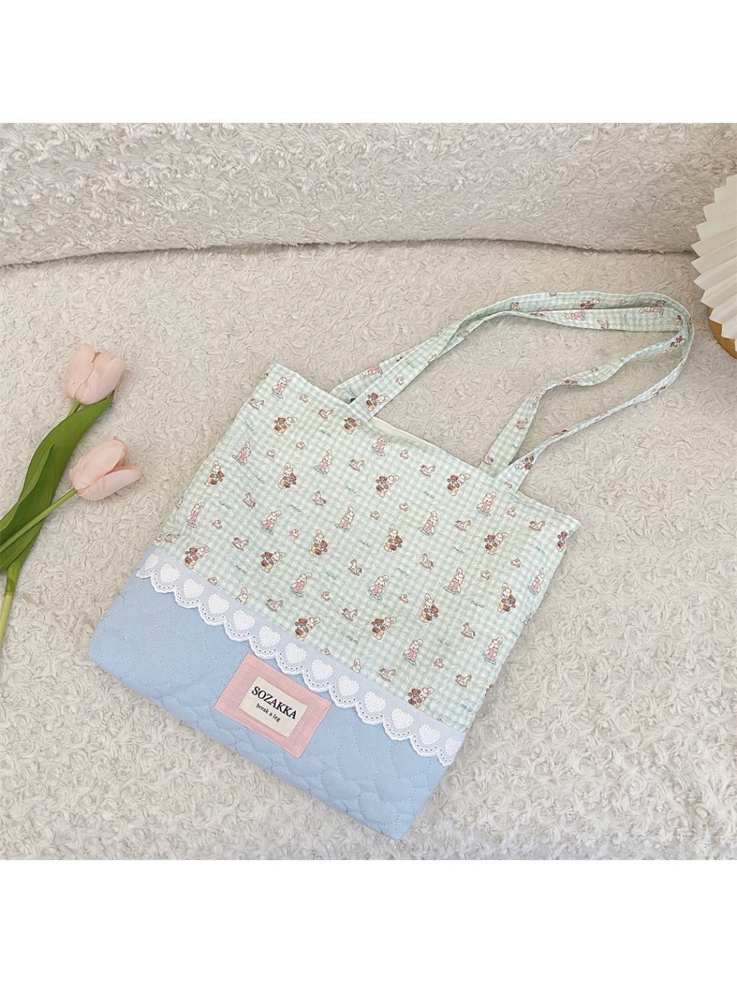 Cosbai - Floral Print Tote Shoulder Bag