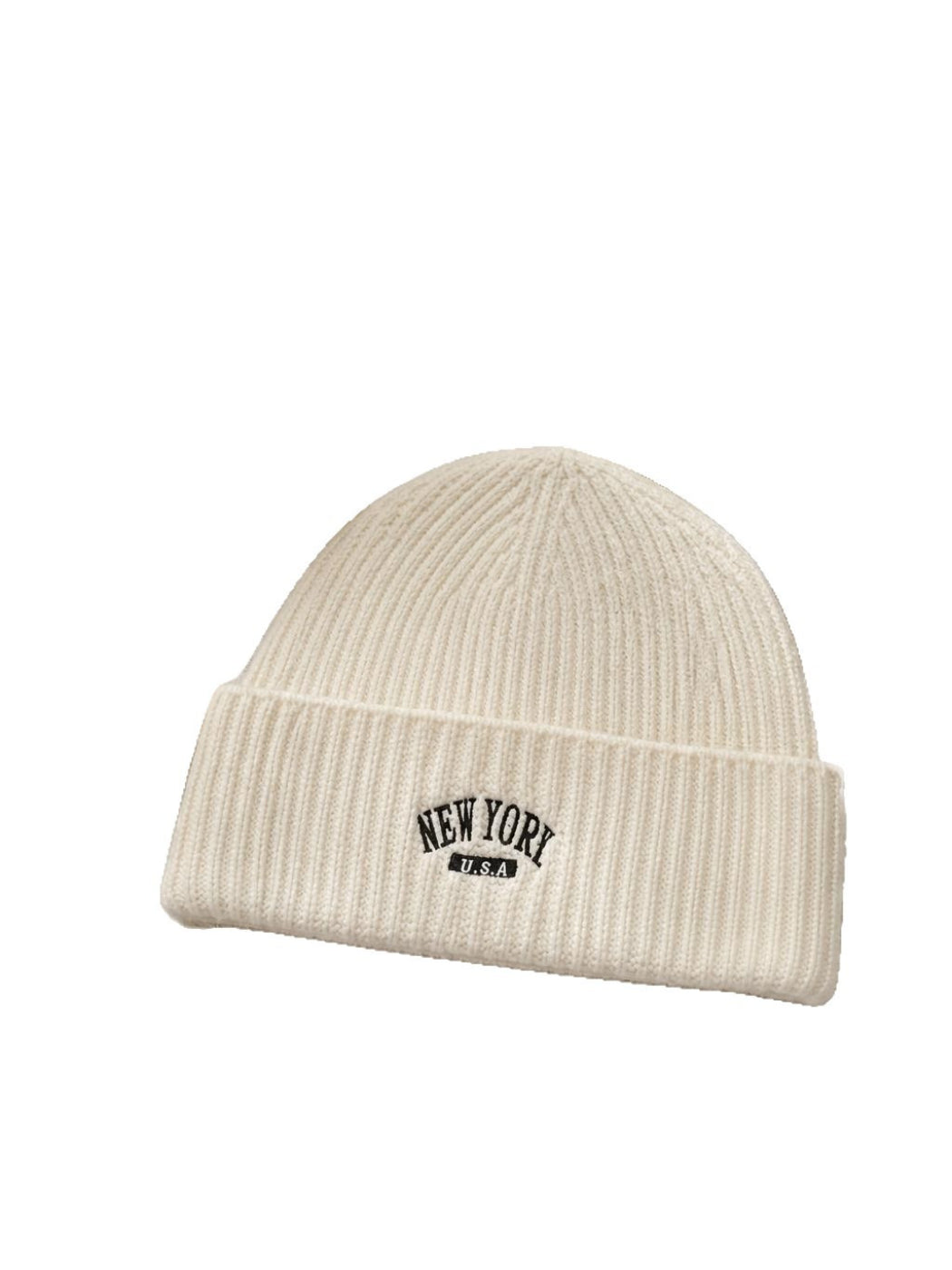 Haila New York Embroidered Ribbed Beanie