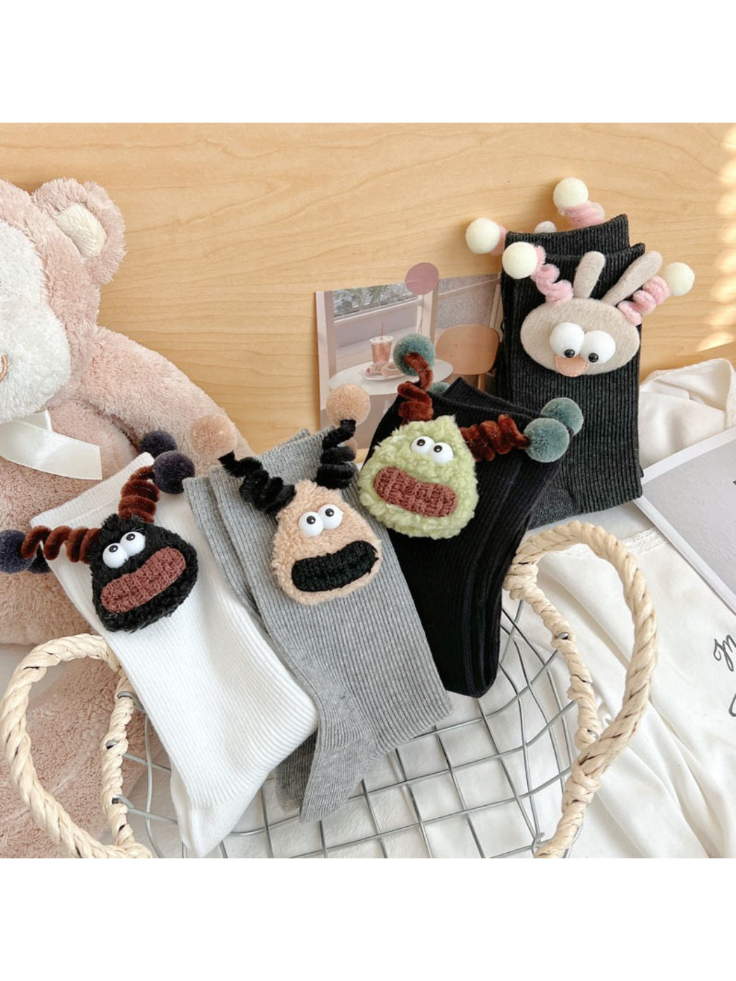 Rufia - Cute Plush Monster Cozy Socks