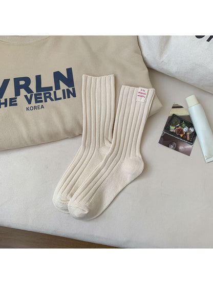 Rufia - Retro Ribbed Detail Crew Socks