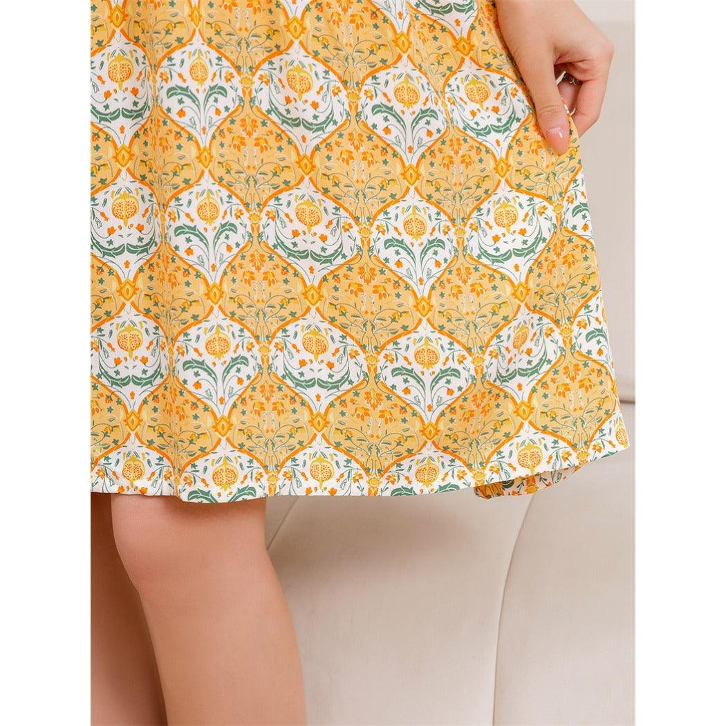 Yojams - Golden Pomegranate Print Sleep Dress Loungewear