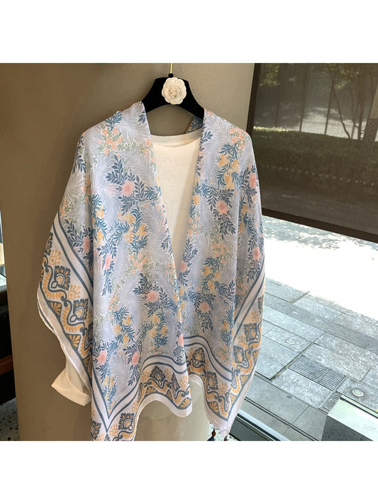 Scarvii - Botanical Print Plain Weave Shawl Scarf - image 1