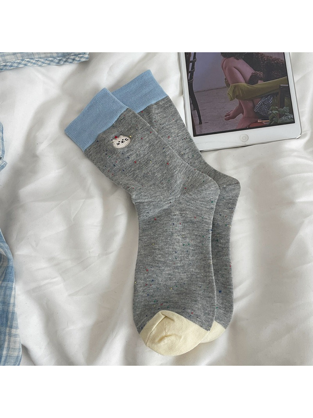 Rufia - Colour Block Animal Crew Socks
