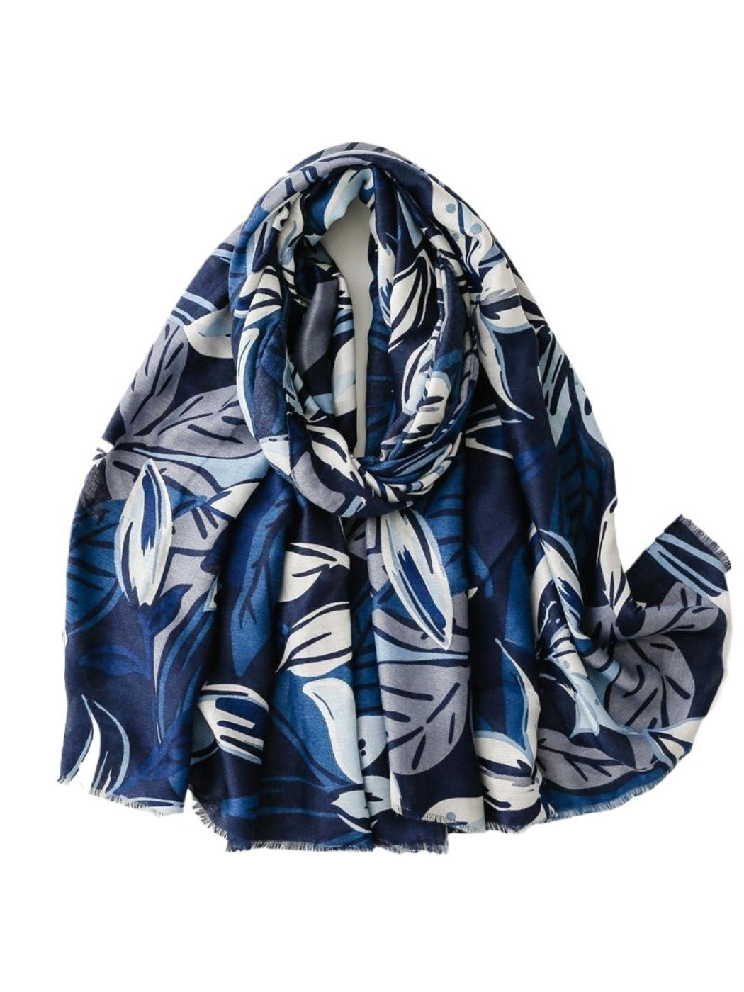 Scarvii - Modern Leaf Motif Printed Scarf