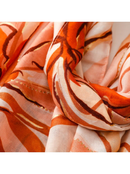 Scarvii - Elegant Orchid Floral Print Scarf