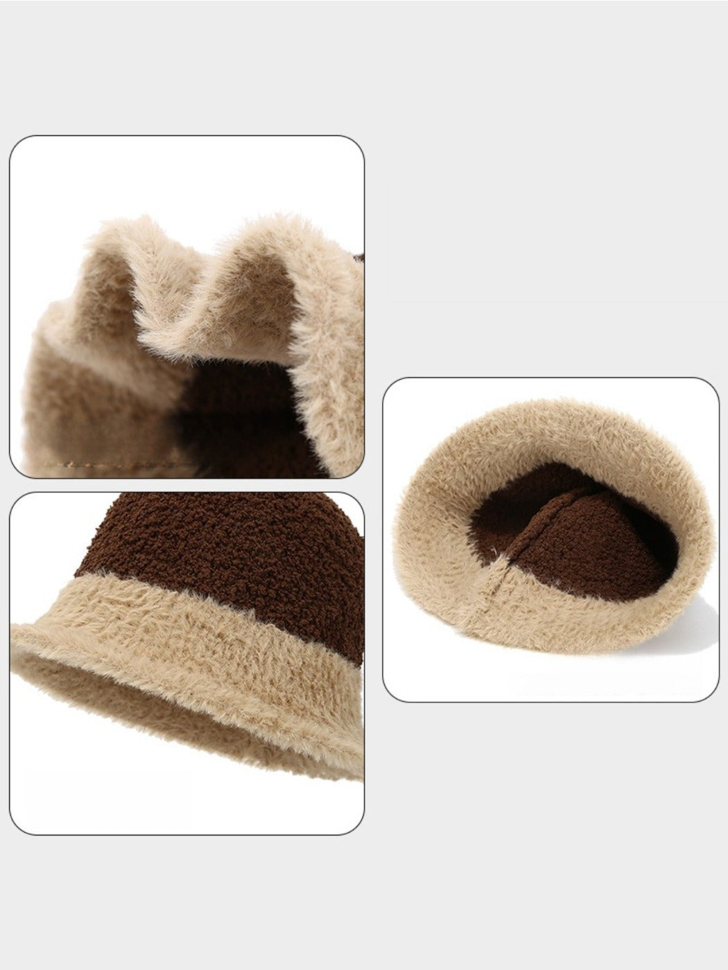 Haila – Two-Tone Fuzzy Winter Bucket Hat
