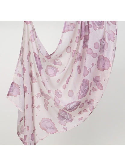Scarvii - Elegant Rose Printed Scarf