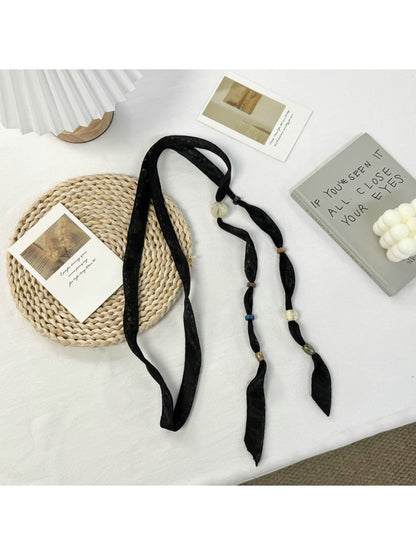 Scarvii - Minimal Elongated Tie Detail Fashion Necklace