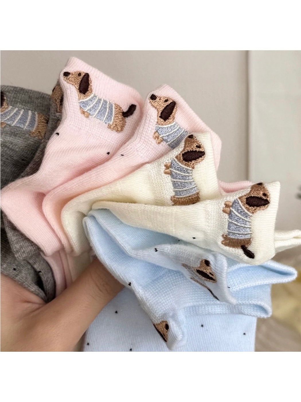 Rufia - Cute Dog Motif Women's Cartoon Ankle Socks