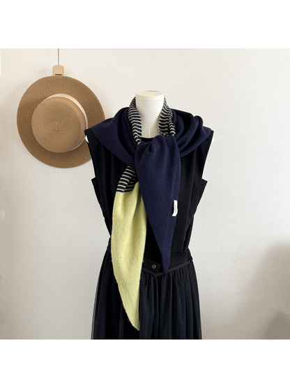 Scarvii - Striped Two Tone Winter Triangle Scarf
