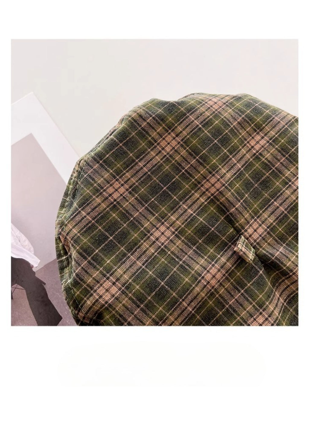 Haila - Plaid Patch Casual Beret Hat