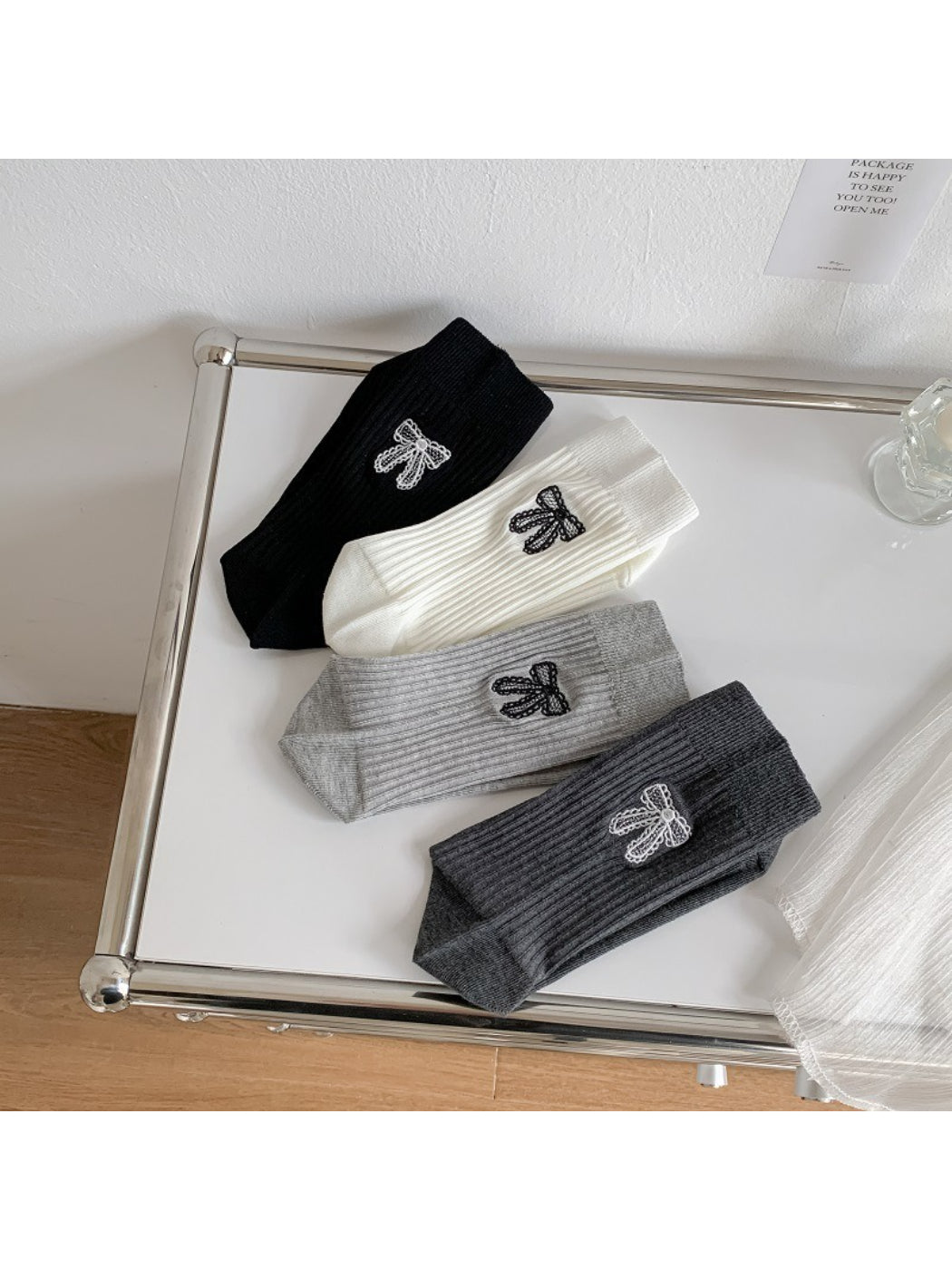 Rufia - Soft Ribbon Detail Crew Socks