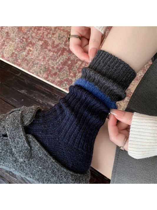 Rufia - Stacked Contrast Stripe Ribbed Crew Socks