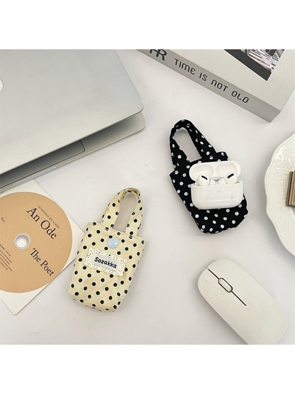 Cosbai - Polka Dot Lace Snap Pouch