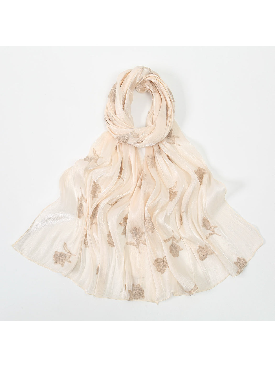 Scarvii Soft Sheer Floral Embroidered Scarf