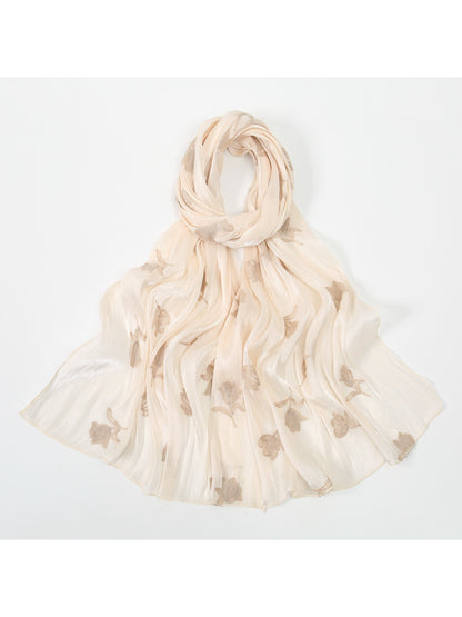 Scarvii Soft Sheer Floral Embroidered Scarf