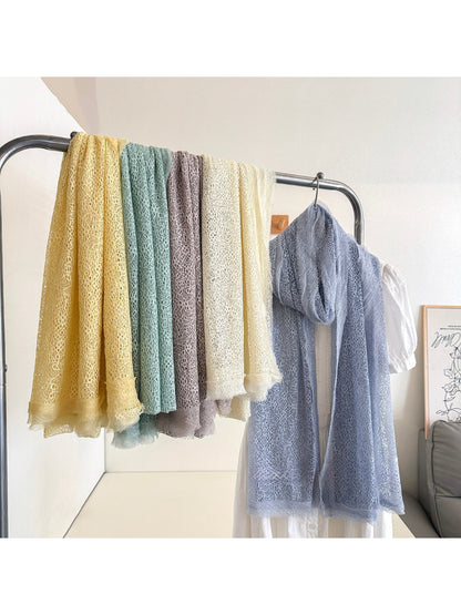 Scarvii - Mesh Fringe Long Scarf