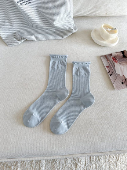 Rufia - Subtle Dot Ribbed Crew Socks product image 5