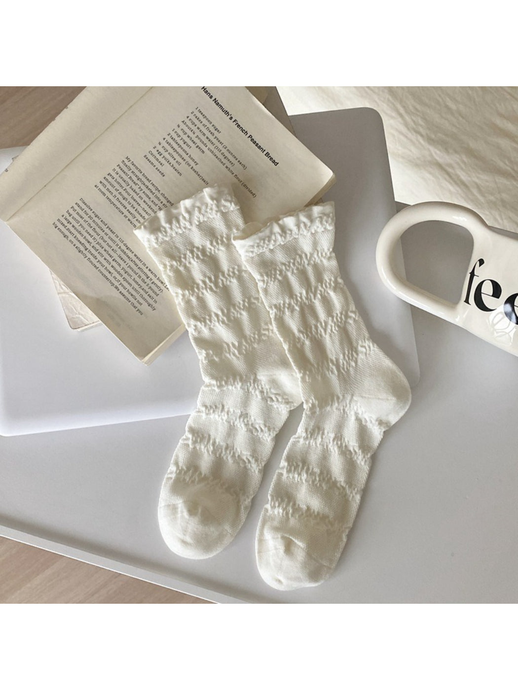 Rufia - Soft Textured Knit Crew Socks