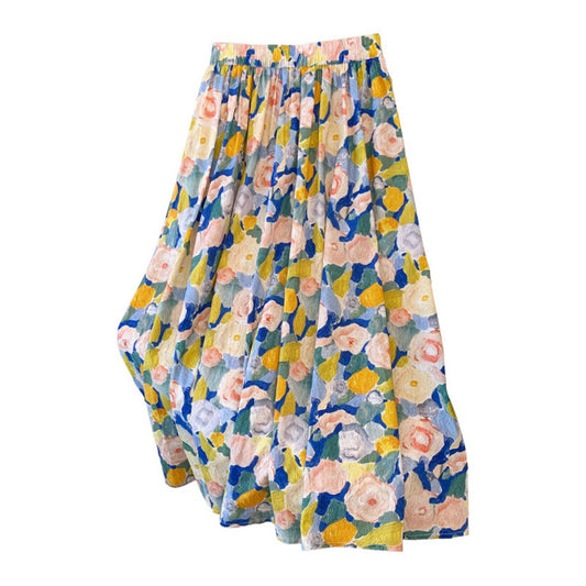 Troposa - Monet Floral A-Line Skirt - Charm & Elegant