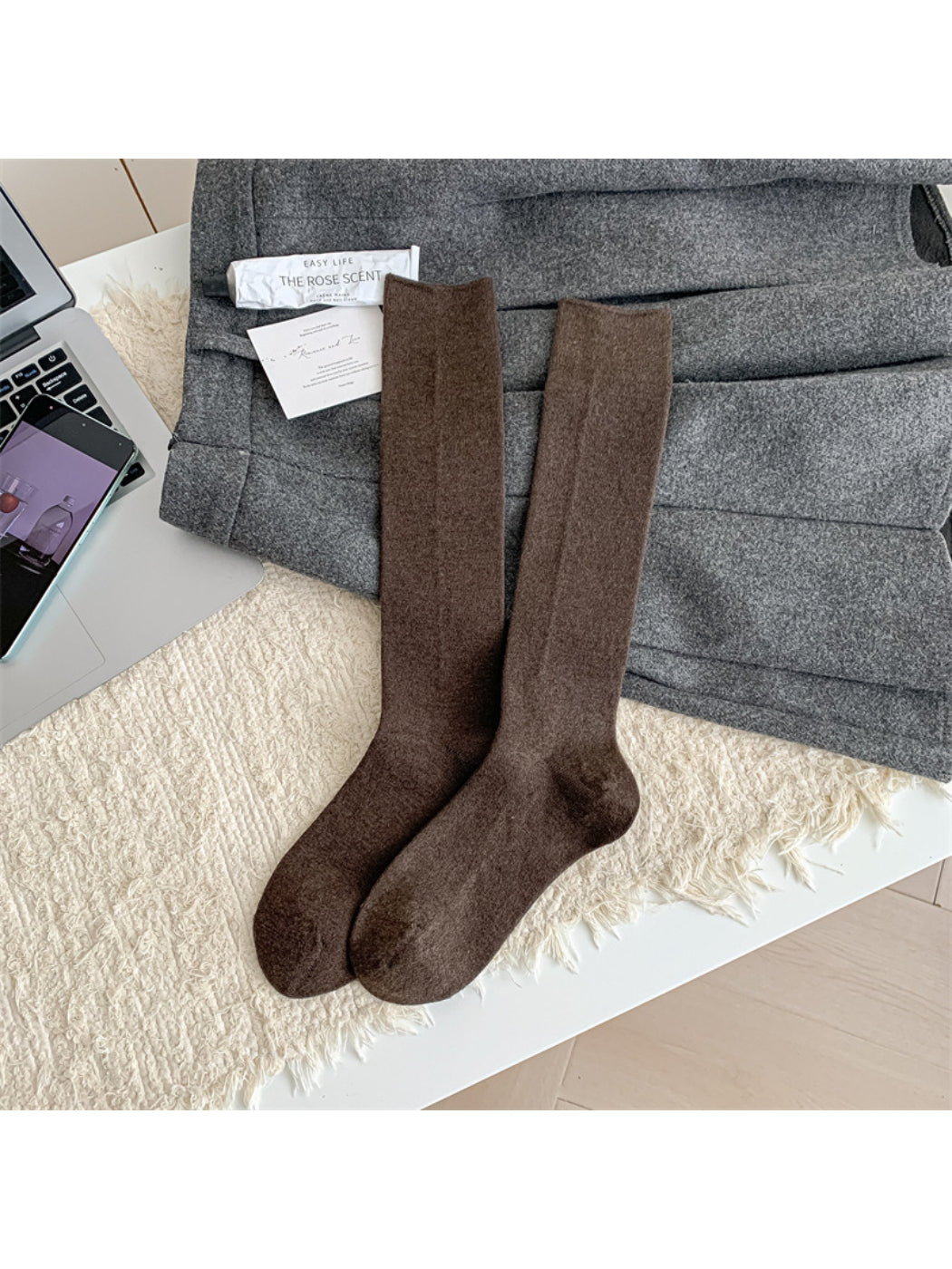 Rufia - Solid Color Knee High Socks