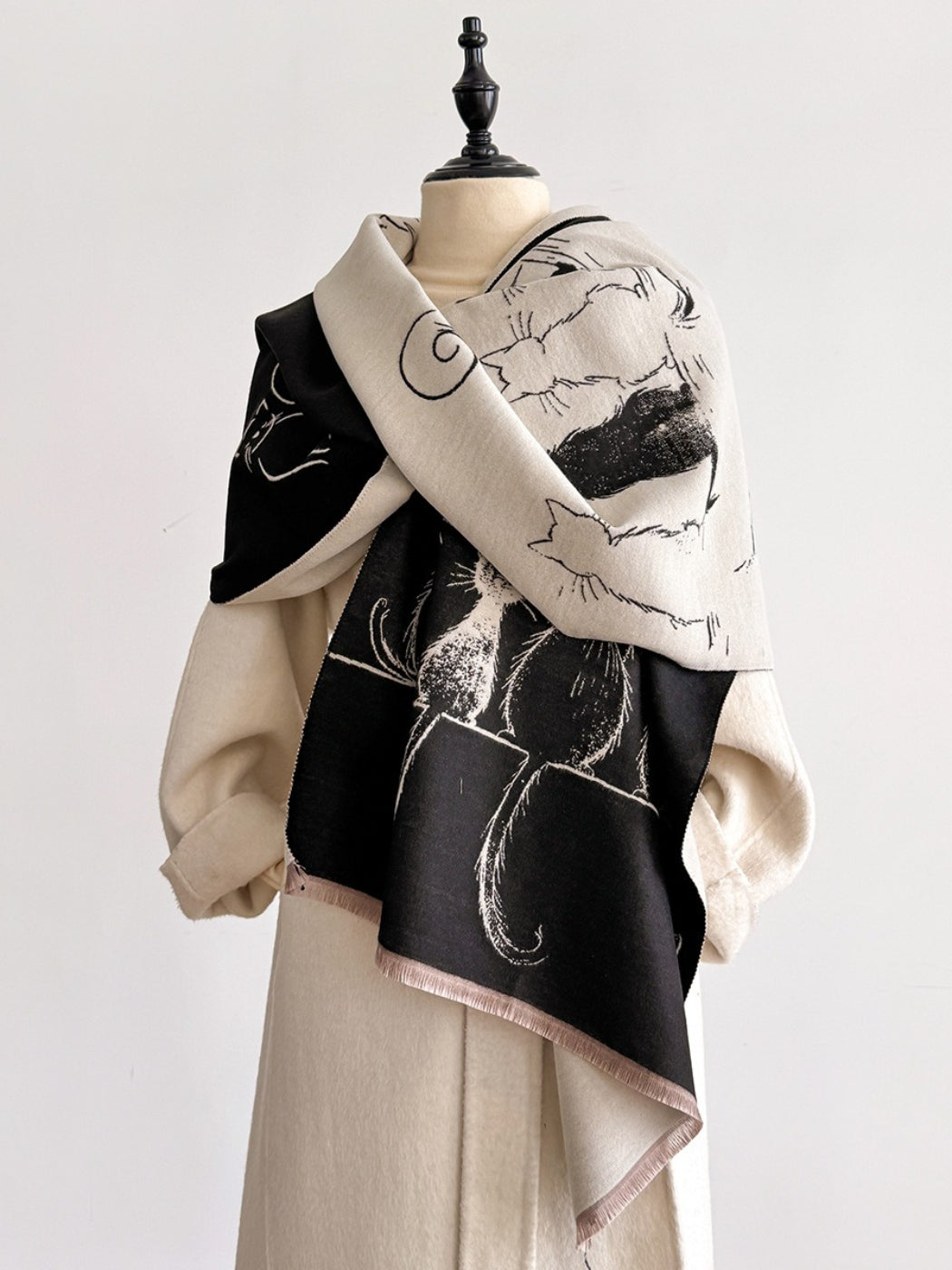Scarvii – Cute Cat Pattern Winter Scarf & Shawl