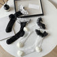 Rufia - Breathable Lace Trim Ballet Socks - Sweet & Soft