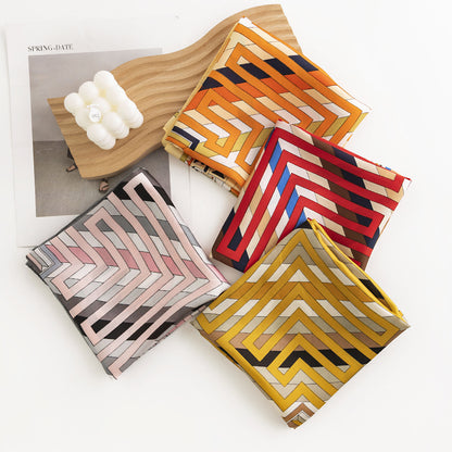 Scarvii stripe scarf head wrap folded showing striped pattern