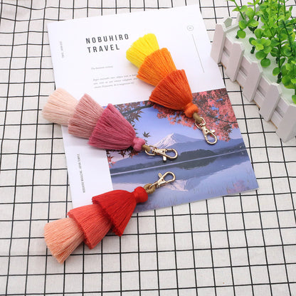 Koco Rope Tassel Keychain color options including A, B, C