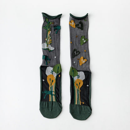 Rufia - Mixed Pattern Sheer Socks