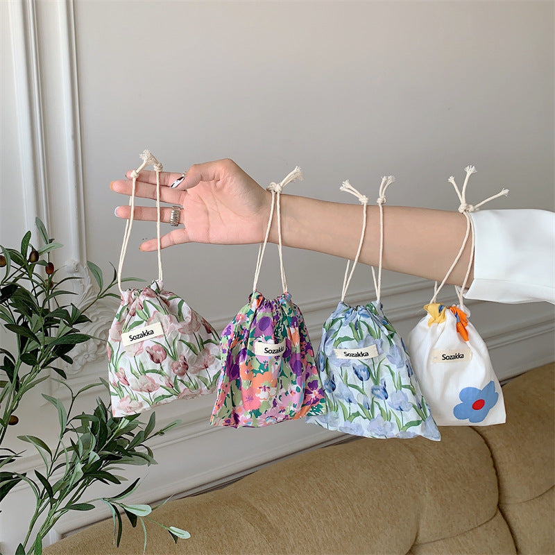 Floral Drawstring Storage Bags