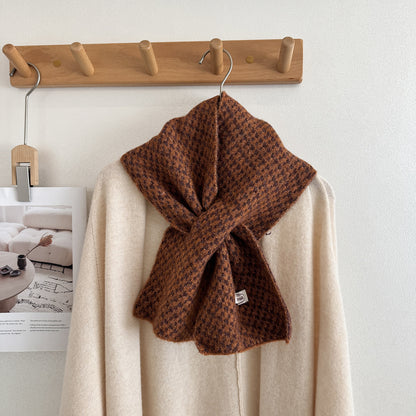 Product image for Scarvii - Fuzzy Textured Surface Narrow Scarf (Caramel)