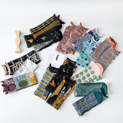 Rufia - Mixed Pattern Sheer Socks