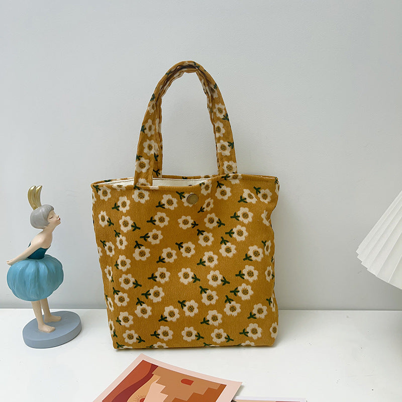 Small Vintage Artistic Floral Tote Bag