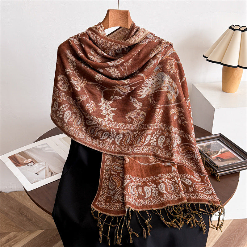 Scarvii - Bird, Botanical and Paisley Fringe Scarf