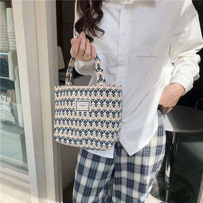 Cosbai Floral Corduroy Mini Tote Bag product image
