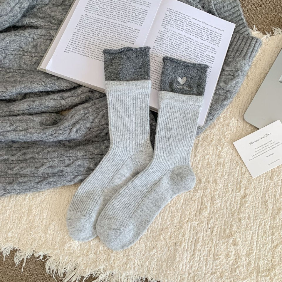 Rufia - Minimal Bow & Stripe Soft Crew Socks